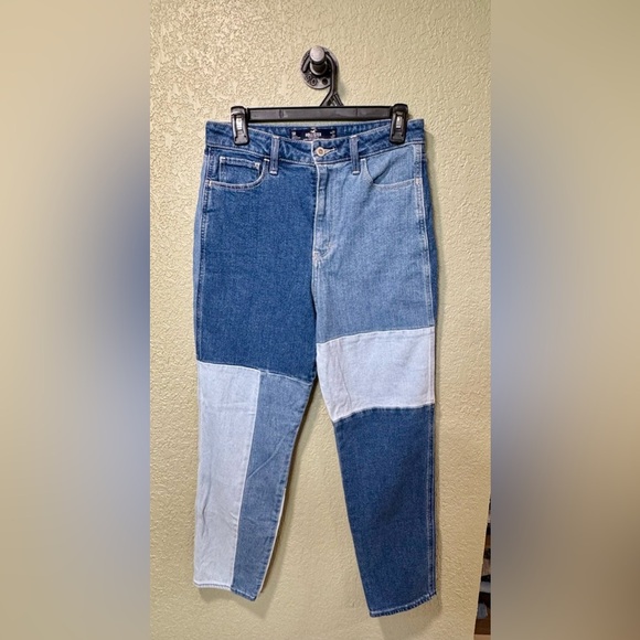 Hollister Women's Straight Jeans - Blue Patchwork - Picture 1 of 3
